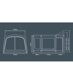 MOVELITE 3 VARIO Low, Frittstående Fortelt B:310 x D:480 cm x H:180-240 cm