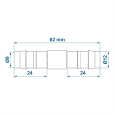 ProPlus rett skjøt for vannslange, 12 mm. 2 stk.