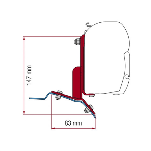 FIAMMA F35pro / F45 braketter til Ford Custom, 2 stk.