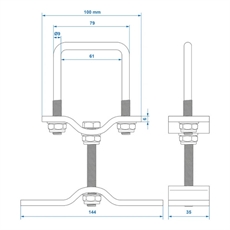 ProPlus Reservehjulholder for 60 x 60 mm Rør