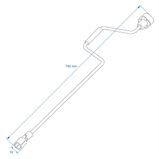 ProPlus Crank, 740 mm med 19 mm universalledd