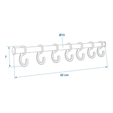 ProPlus Klesstang med 7 kroker, Alu/Sort plast.