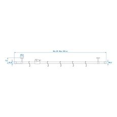 ProPlus Opphengsskinne for Camper, 85 - 165 cm