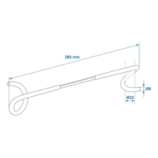 ProPlus Teltstang Hengekrok, 26,5 cm