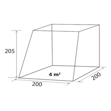 WELLS Comet hekletelt, 200 × 200 × 205 cm, VW T5 / T6