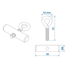 ProPlus Stoppblokk for teltskinner, 8 - 10 mm. sett med 2 stk