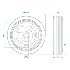 ProPlus Reservehjul 200 x 60 mm.