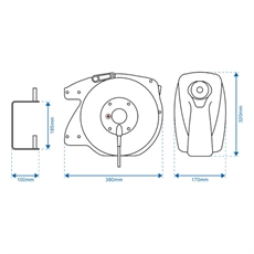 ProPlus kabeltrommel, automatisk opprulling, 15 m, 3 x 1,5 mm²