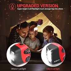 NØDRADIO med lys og strømbank, 2000 mAh