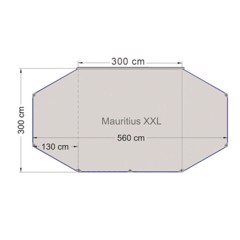 REIMO Mauritius XXL Solseil, 560 x 300  cm 