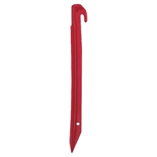 Teltplugg, rød plast, 30 cm., Pose m / 6 stk.