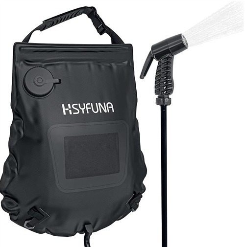 HSYFUNA Soloppvarmet Campingdusj, 20 L. m/ temperaturvisning
