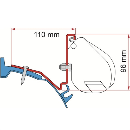 FIAMMA F35pro / F45 Brakett for Ford Custom, 2 stk.