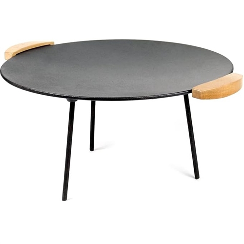 WILTEC Grillplate Ø:44 cm med trebekledd håndtak