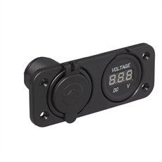 ProPlus Innebygd kit Voltmeter 12/24 Volt + Dobbel USB-kontakt