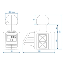 ProPlus Digital Ball Pressure Scale med vater.